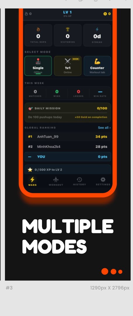 Wars hub with Single, 1v1 and Counter modes